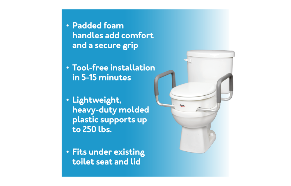 Carex 3.5" Toilet Seat Elevator w/Handles Elongated
