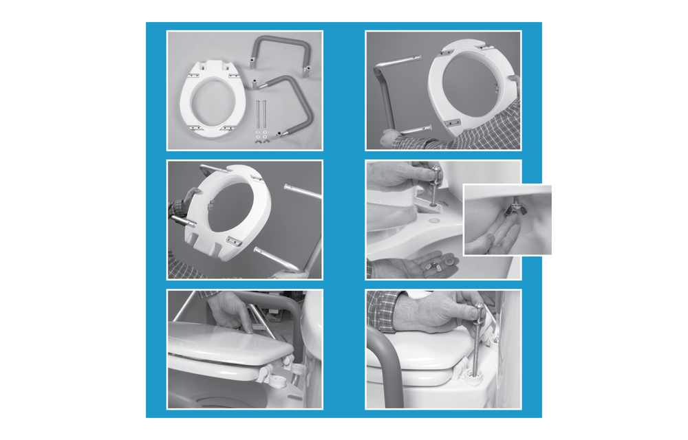 Carex Toilet Seat Elevator w/Handles For Round Toilet 3.5"