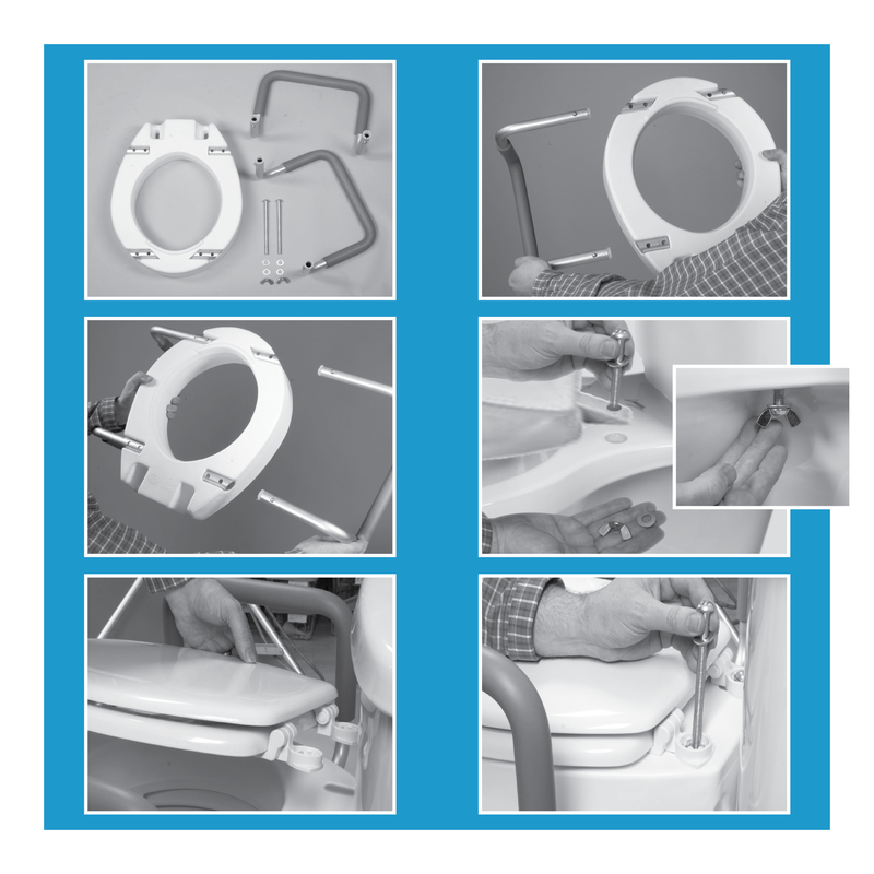 CRX-Carex Carex Toilet Seat Elevator w/Handles For Round Toilet 3.5"