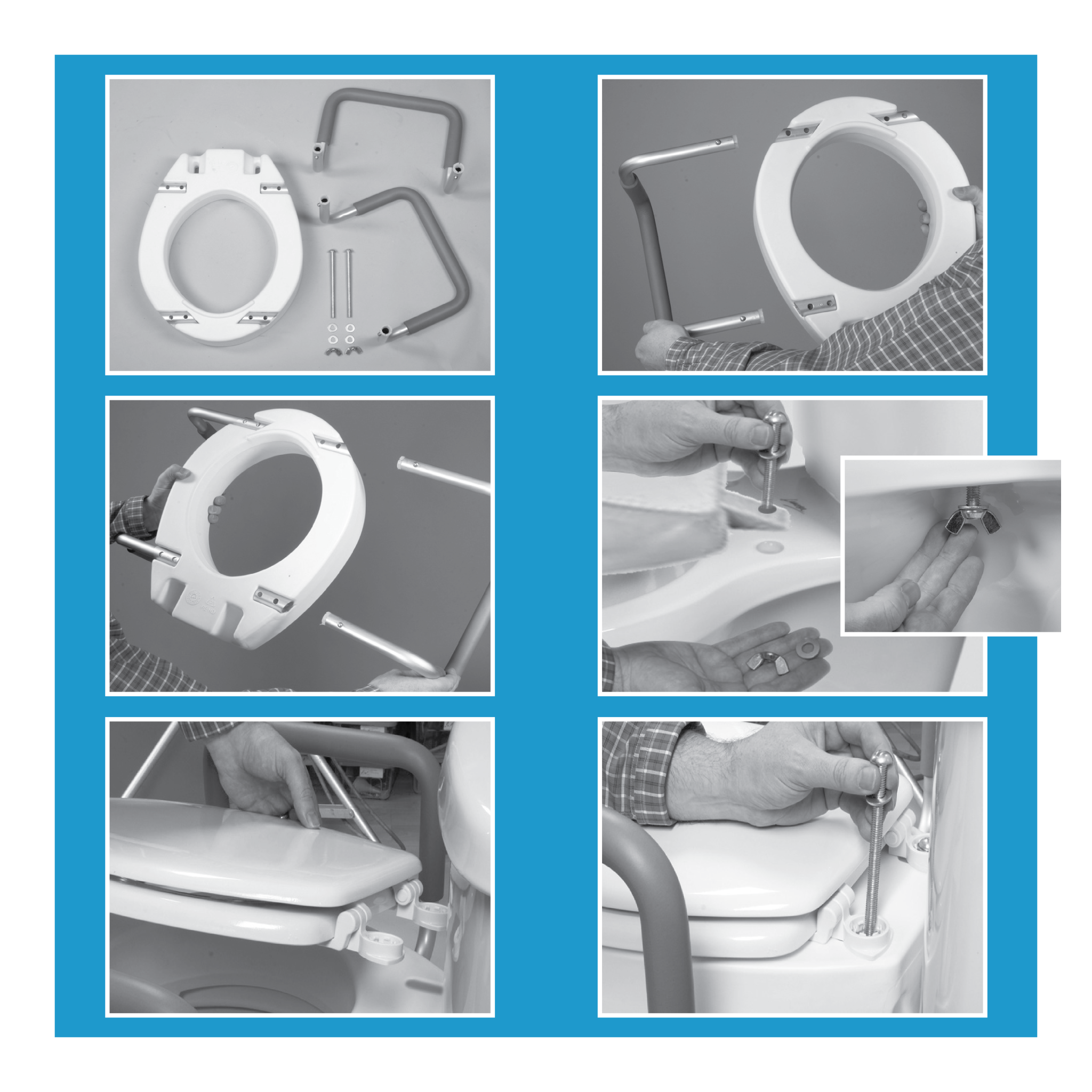 Carex Toilet Seat Elevator w/Handles For Round Toilet 3.5"