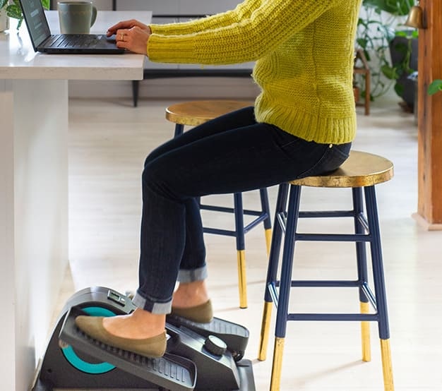 Cubii Jr. Compact Seated Elliptical with Built-in Display Monitor and Non-slip Mat