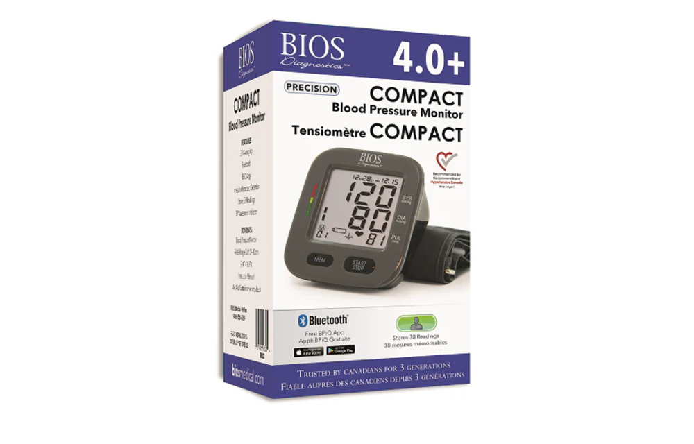 Bios Compact Blood Pressure Monitor with Bluetooth Silver