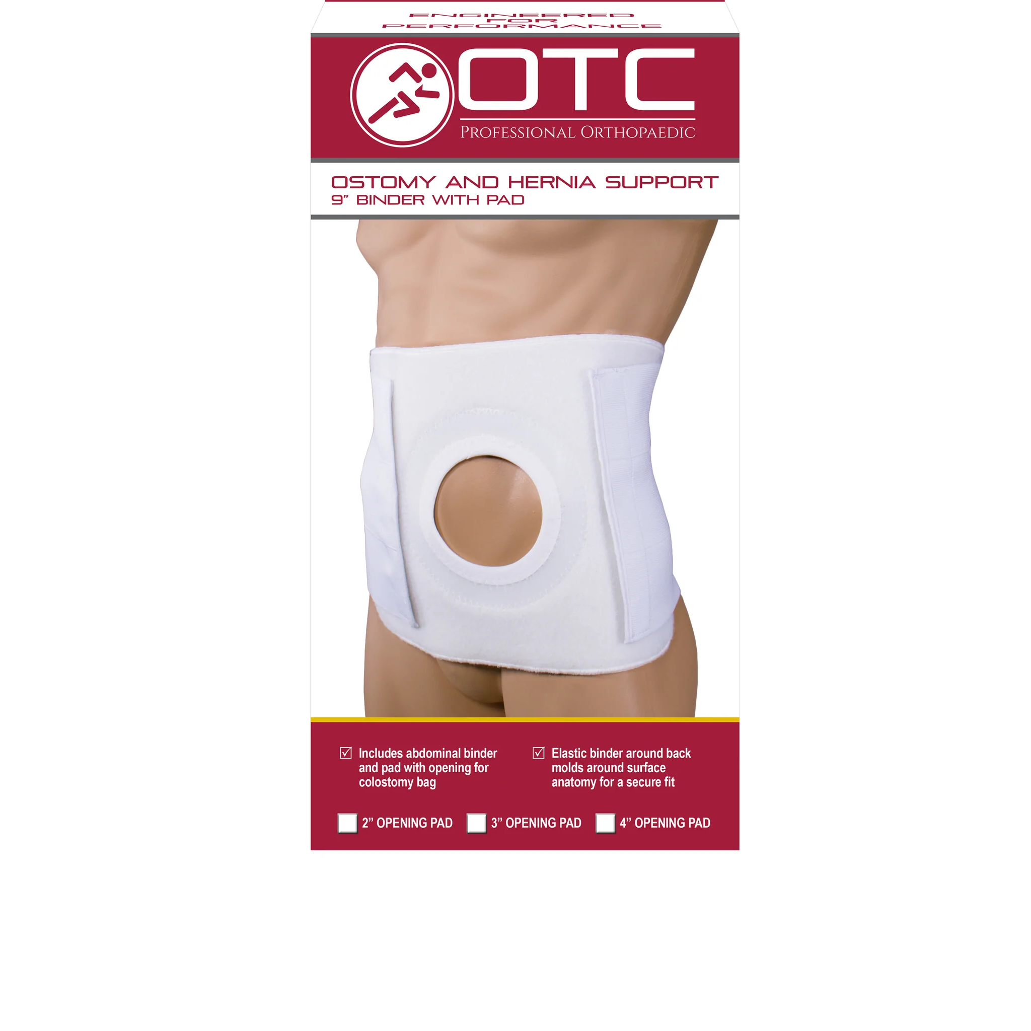 Ostomy & Hernia Support 9" Binder 4" Opening