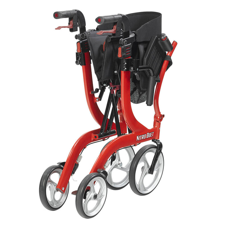 DRV-Drive Medical Drive Nitro Rollator Red Duet Transport/Walker