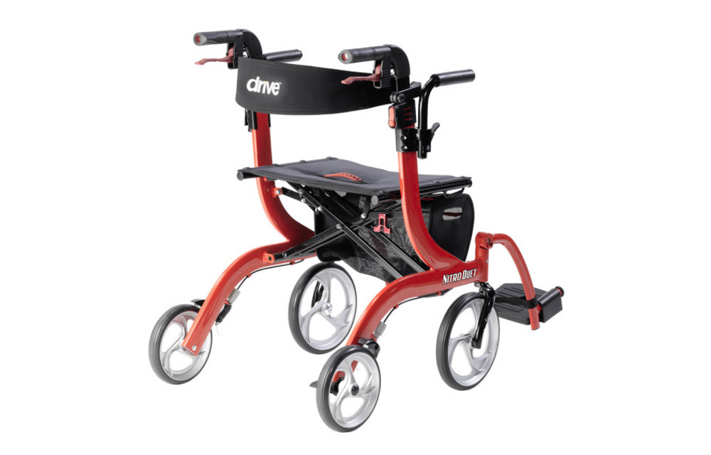 Drive Nitro Rollator Red Duet Transport/Walker