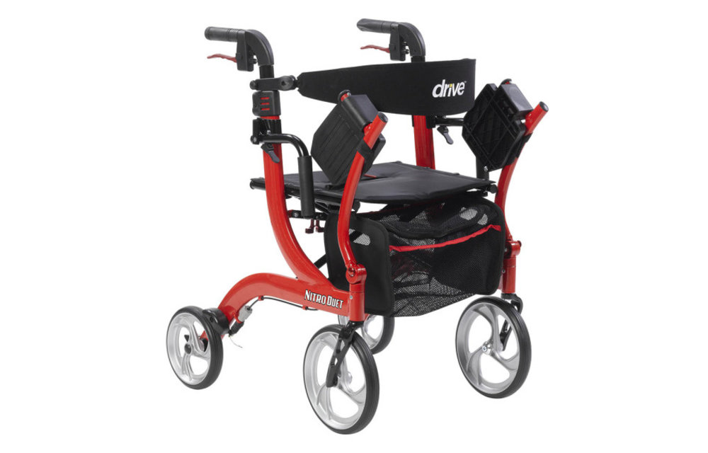 Drive Nitro Rollator Red Duet Transport/Walker