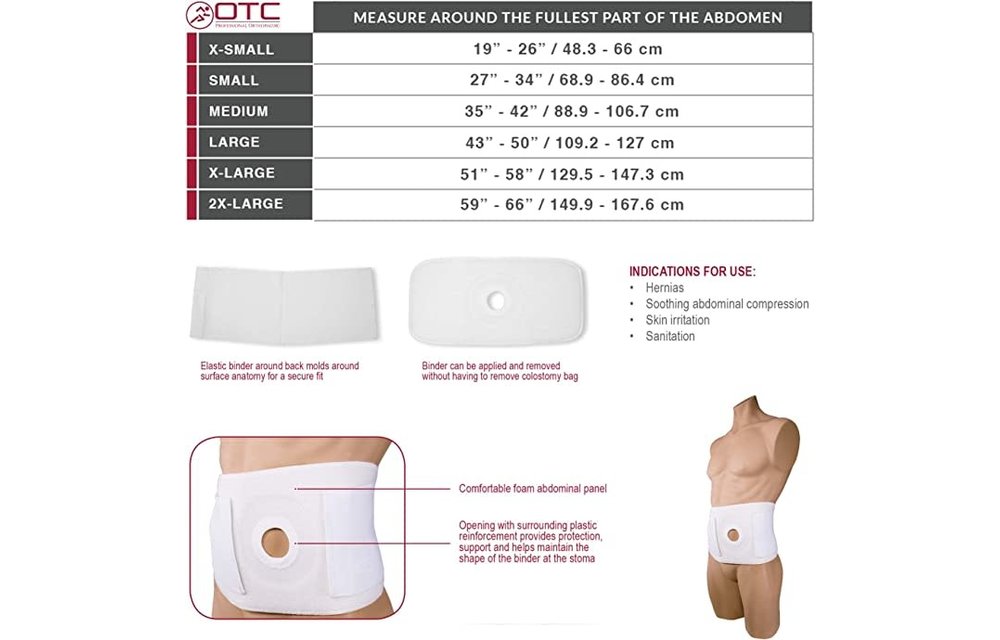 Ostomy & Hernia Support 6" Binder 2" Opening
