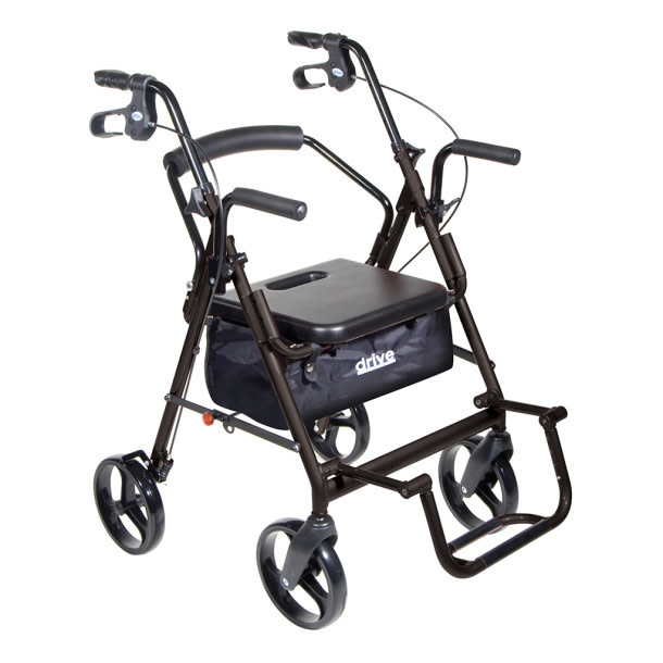 Drive Duet Rollator/Transport Chair 8" Castors Black