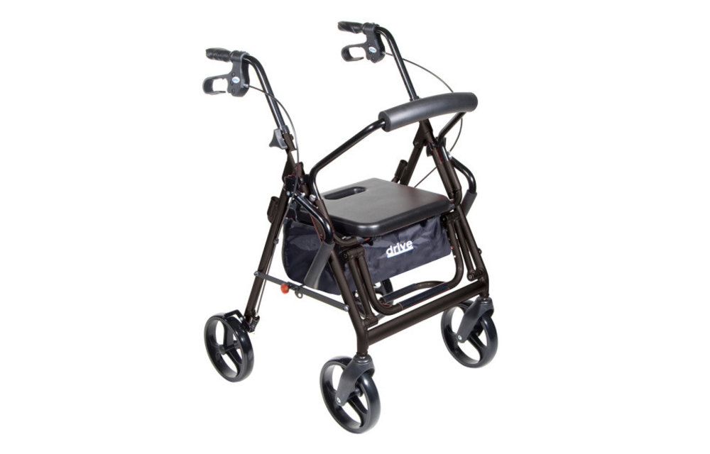 Drive Duet Rollator/Transport Chair 8" Castors Black
