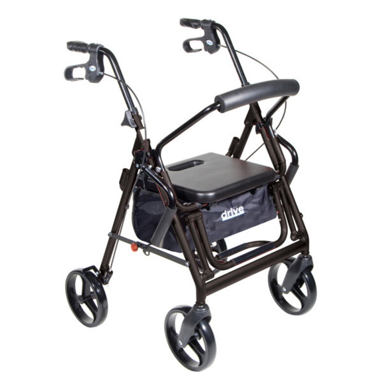 DRV-Drive Medical Drive Duet Rollator/Transport Chair 8" Castors Black