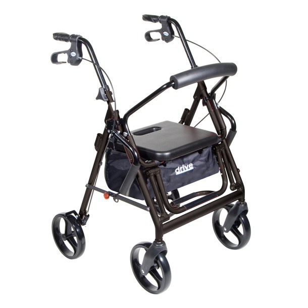 Drive Duet Rollator/Transport Chair 8" Castors Black