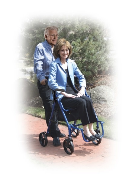 Drive Duet Rollator/Transport Chair 8" Castors Black