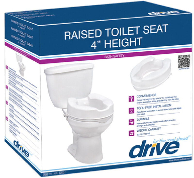 DRV-Drive Medical Drive Raised Toilet Seat without Lid 2"