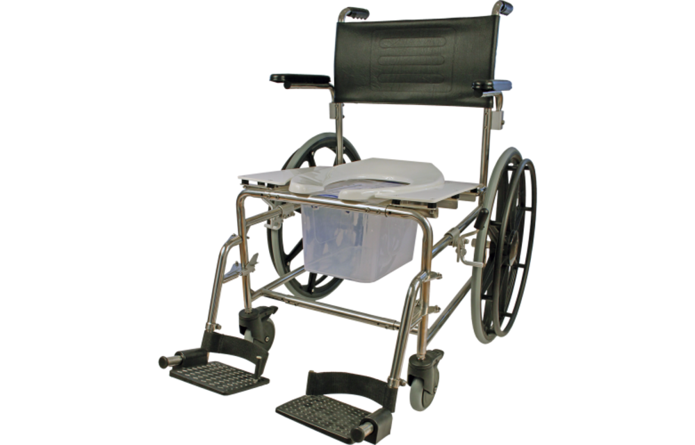 Stainless Steel Shower Wheeled Commode