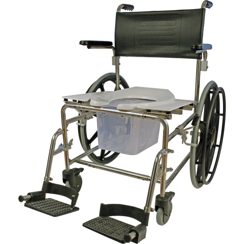 Stainless Steel Shower Wheeled Commode