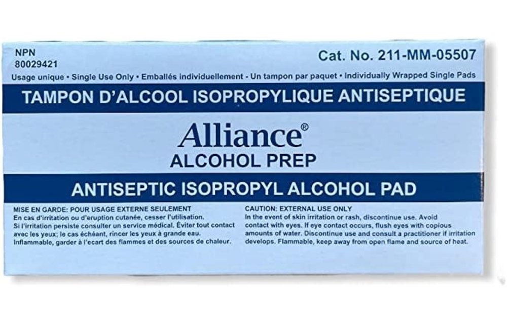 Alliance Alcohol Prep Pad Sterile Medium 200/bx