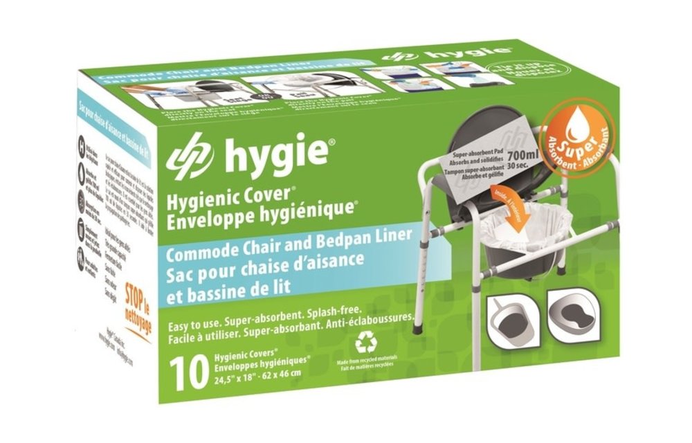 Hygie Cover Commode and Bedpan Splash Free (24.5x18")10/bx