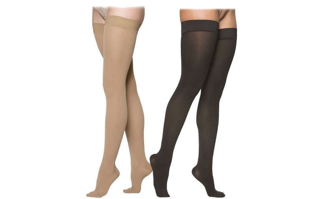 Essential Cotton for Women Thigh High 30-40mmHg Light Beige Small Short