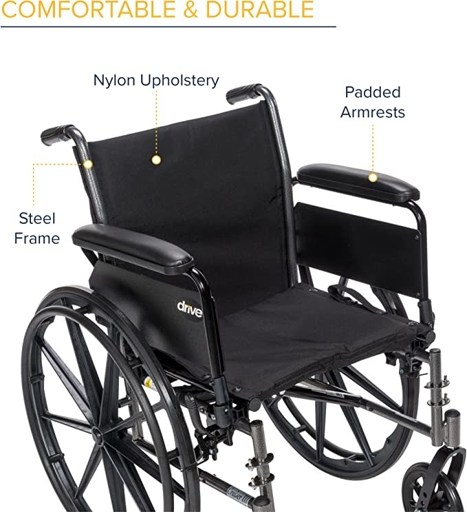 Cruiser III Wheelchair Adjustable Seat Height Detachable Desk Arm (ADDA) Elevated Foot Rest