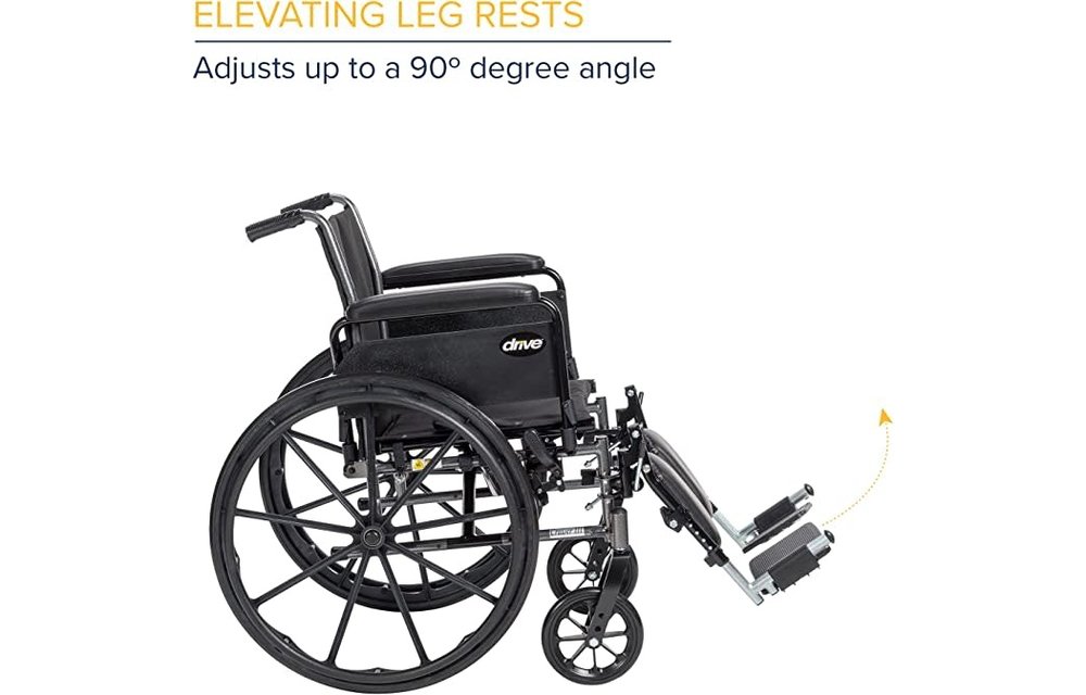Cruiser III Wheelchair Adjustable Seat Height Detachable Desk Arm (ADDA) Elevated Foot Rest