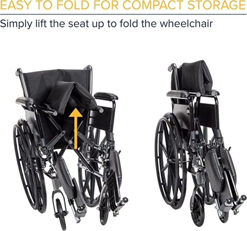 DRV-Drive Medical Cruiser III Wheelchair Adjustable Seat Height Detachable Desk Arm (ADDA) Elevated Foot Rest