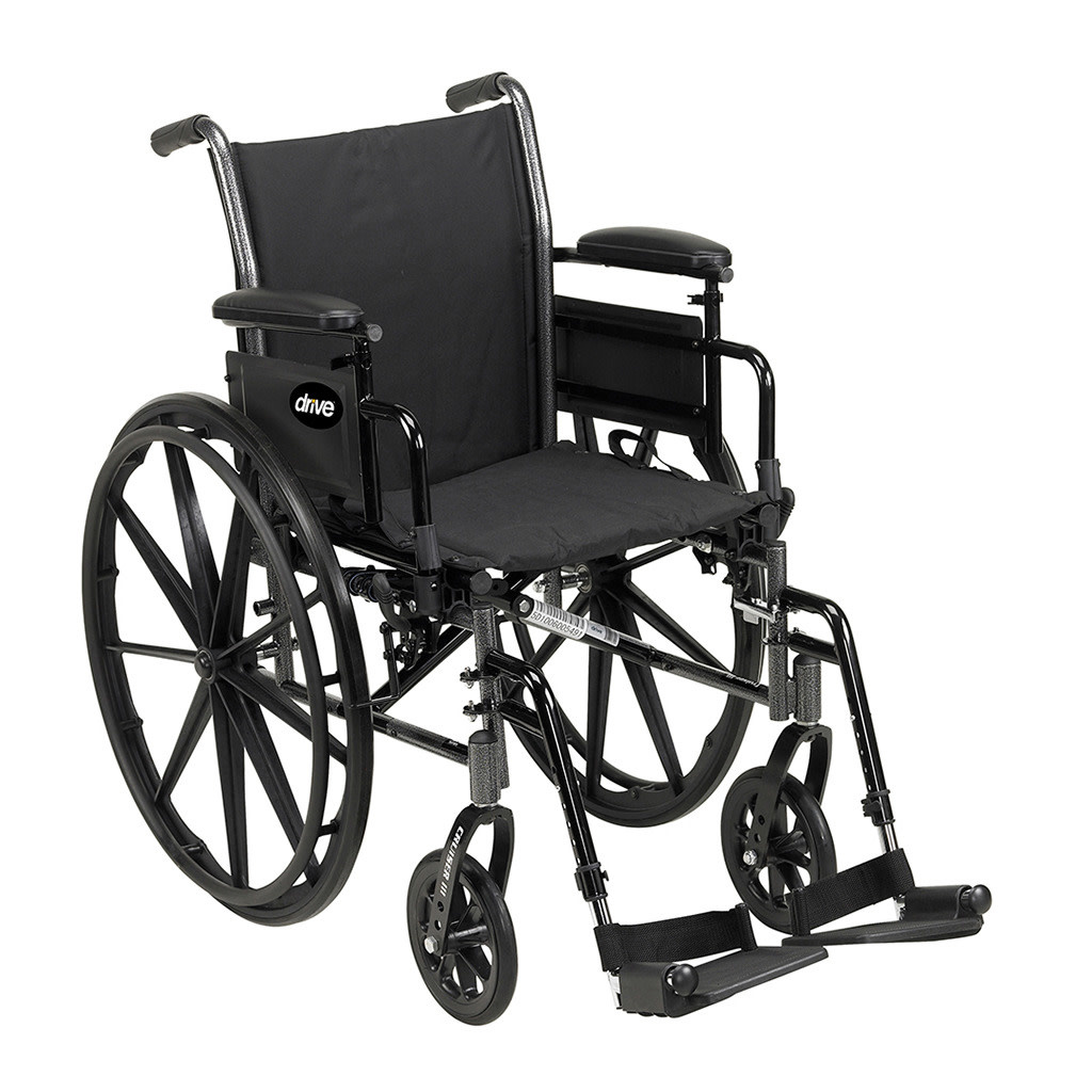 Drive Medical Cruiser III Wheelchair Detachable Desk Arm (DDA) Foot Rest (SF) 300lbs