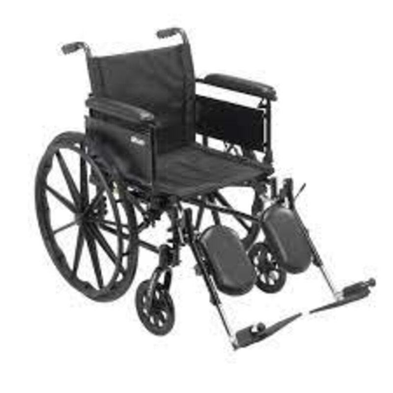 DRV-Drive Medical Cruiser X4 Wheelchair Adjustable Seat Height Detachable Full Arm (ADFA) Elevated (ELR) 300lbs