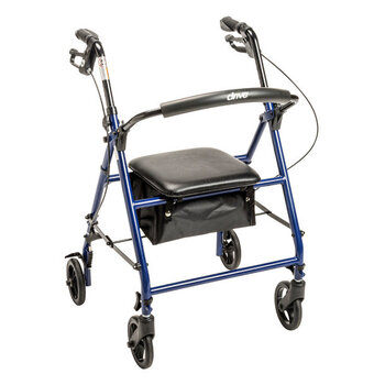 DRV-Drive Medical Drive Rollator Steel 6" Blue 350lb