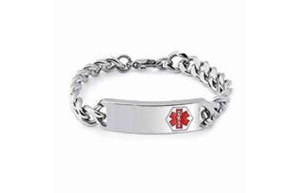 Medical Alert ID Stainless Steel Bracelet