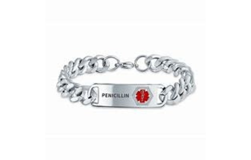 Medical Alert ID Stainless Steel Bracelet