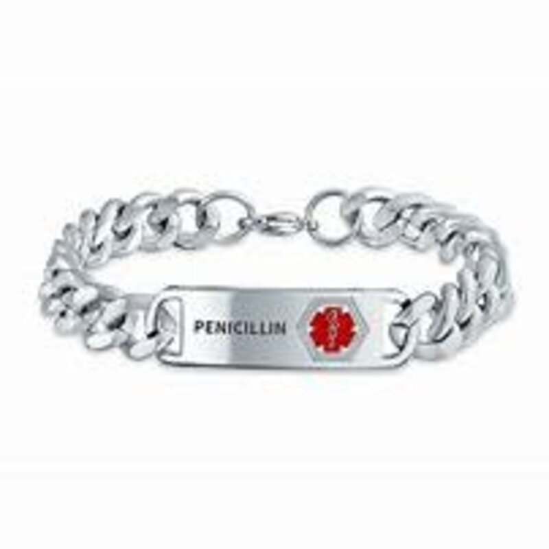 AP-Apothecary Products Inc. Medical Alert ID Stainless Steel Bracelet