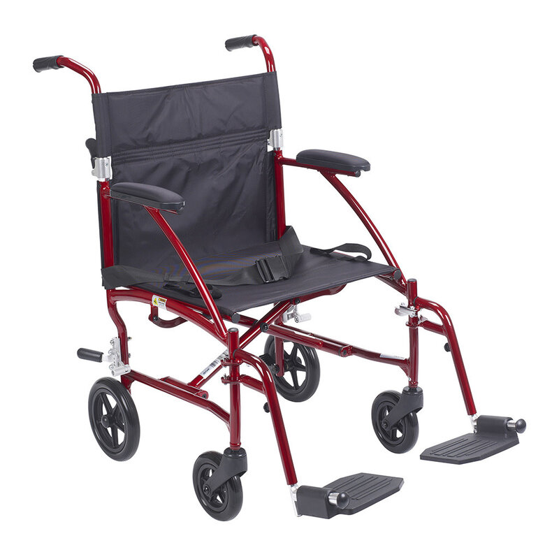 DRV-Drive Medical Fly-Lite Aluminum Transport Chair 19" 300 lb