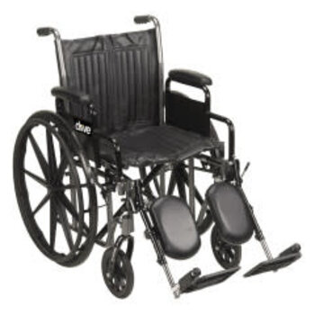 DRV-Drive Medical Drive Silver Sport 2 Wheelchair Detachable Desk Arm (DDA) Elevated Foot Rest (ELR)