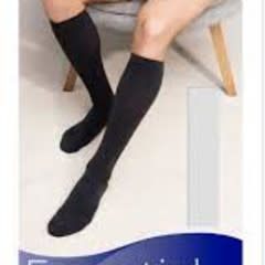 Essential Cotton For Men 20-30mmHg Medium Long Black with Grip Top