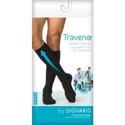 SGV-SIGVARIS Traveno Travel Compression Sock for Men 15-20mmHg Black