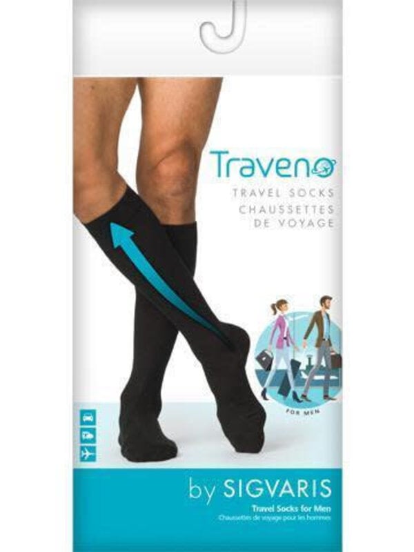 SGV-SIGVARIS Traveno Travel Compression Sock for Men 15-20mmHg Black