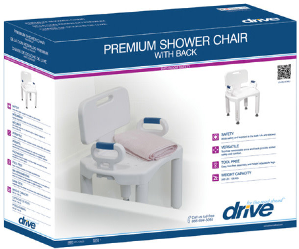 DRV-Drive Medical Drive Premium Series Shower Chair w/Back 350lbs