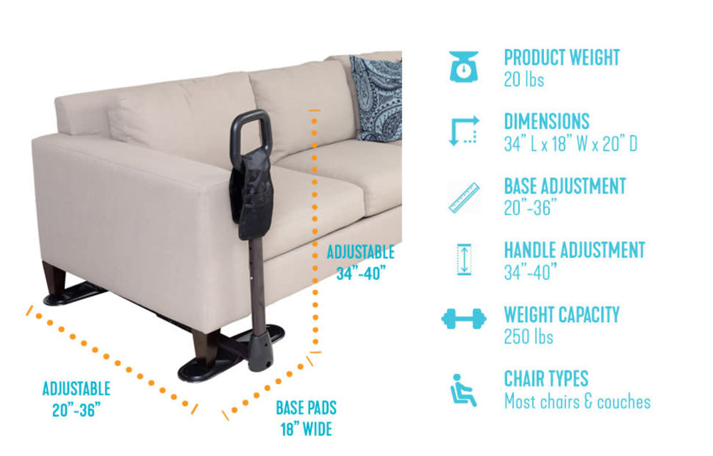 Stander Couch Cane with Pouch 250lbs