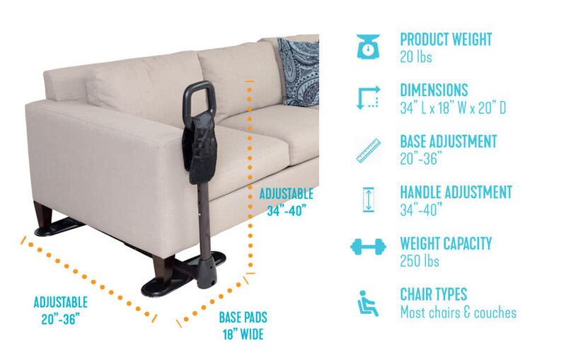 STN-Stander Stander Couch Cane with Pouch 250lbs