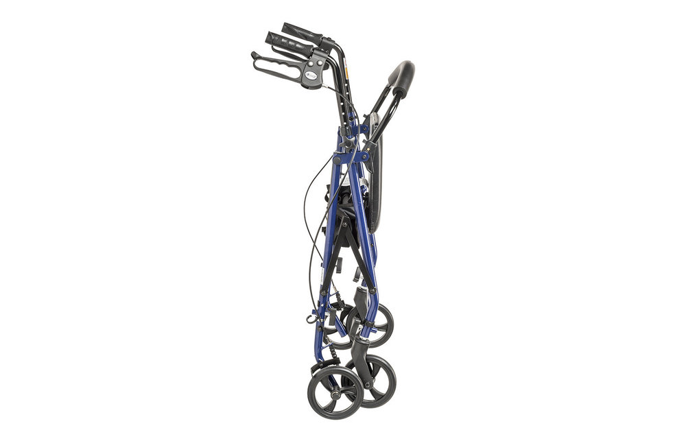 Drive Rollator Steel 6" Blue 350lb Four Wheel Walker