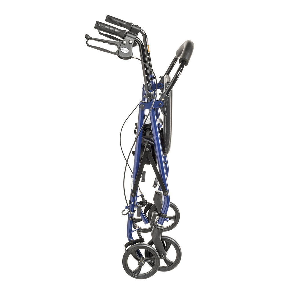 Drive Rollator Steel 6" Blue 350lb Four Wheel Walker