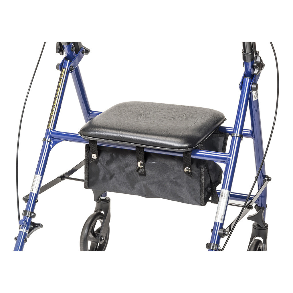 Drive Rollator Steel 6" Blue 350lb Four Wheel Walker