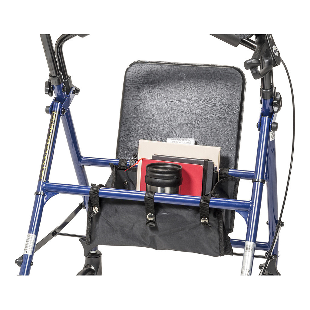DRV-Drive Medical Drive Rollator Steel 6" Blue 350lb Four Wheel Walker