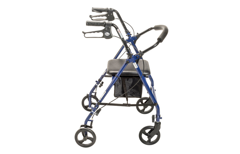 Drive Rollator Steel 6" Blue 350lb Four Wheel Walker