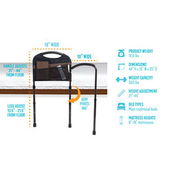 STN-Stander Stander Swing Away Mobility Bed Rail + Organizer Pouch