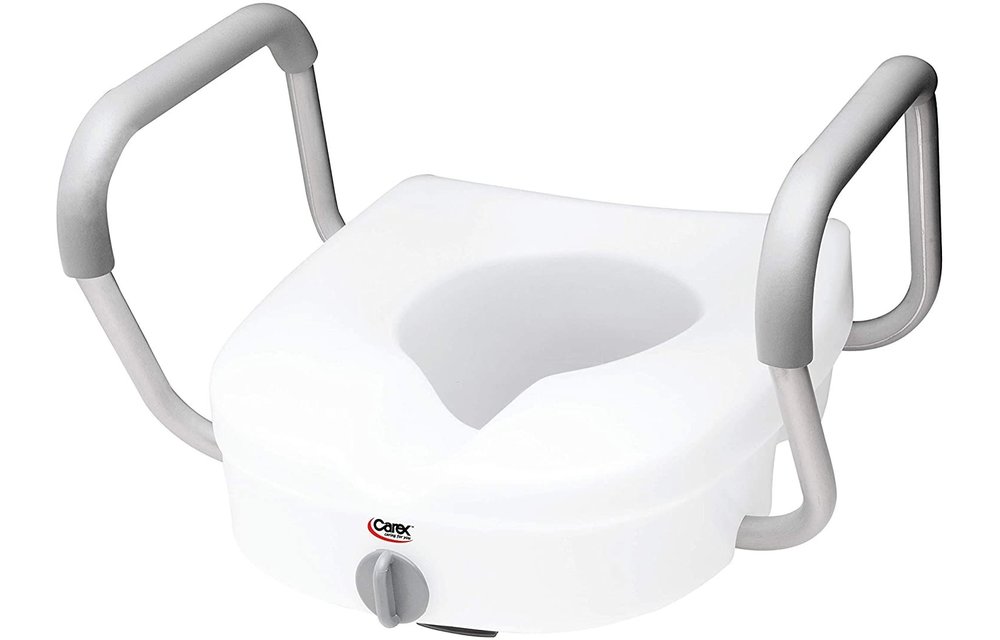 Carex 5" EZ Lock Raised Toilet Seat w/Adjustable Arms