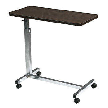 Drive Medical Drive Non-Tilt Overbed Table Walnut Top