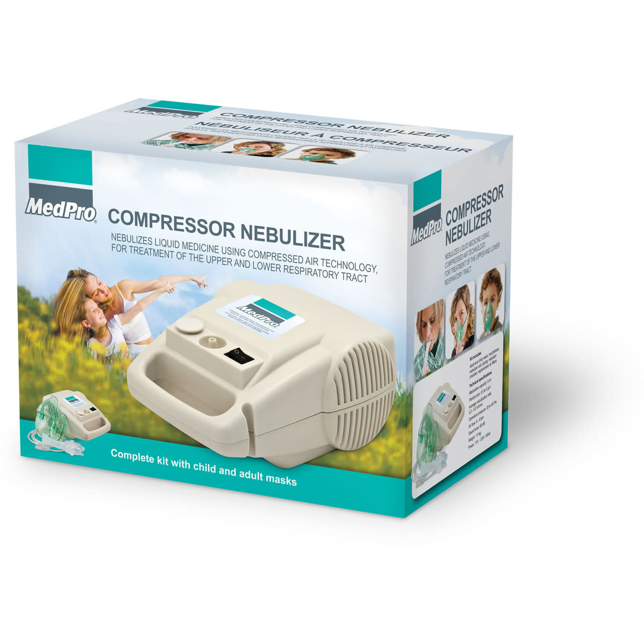 AMG MedPro Compressor Nebulizer Complete Kit with Child and Adult Masks