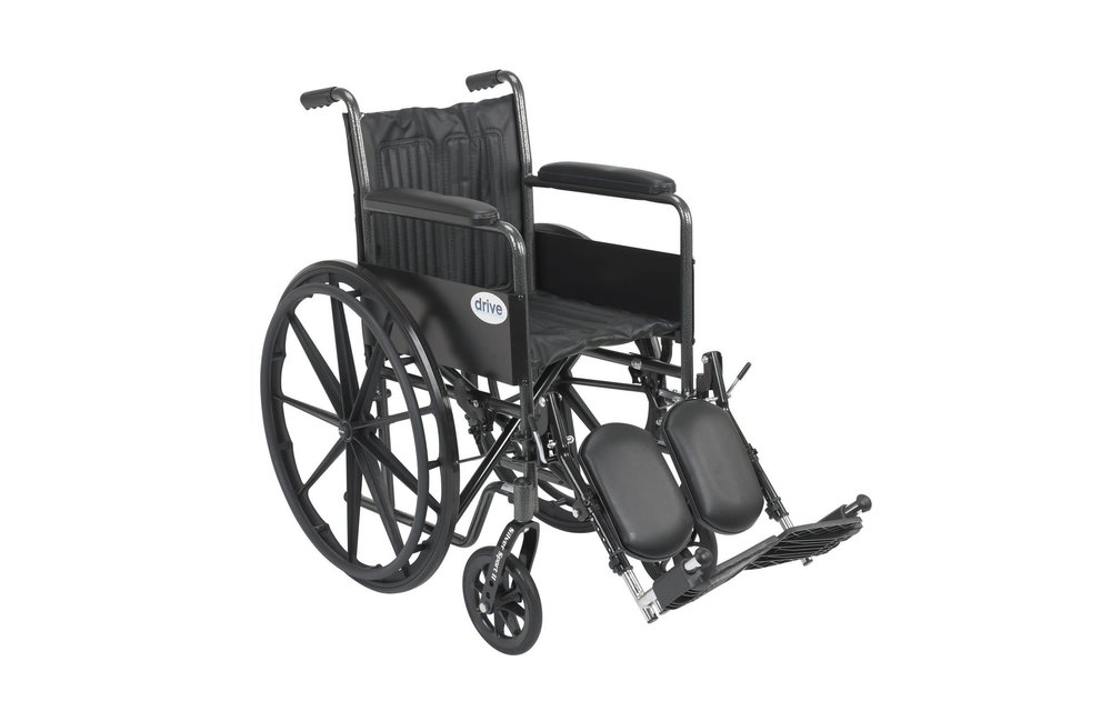 Drive Silver Sport 2 Wheelchair Detachable Full Arm (DFA) Elevated Leg Rest (ELR) 300lbs