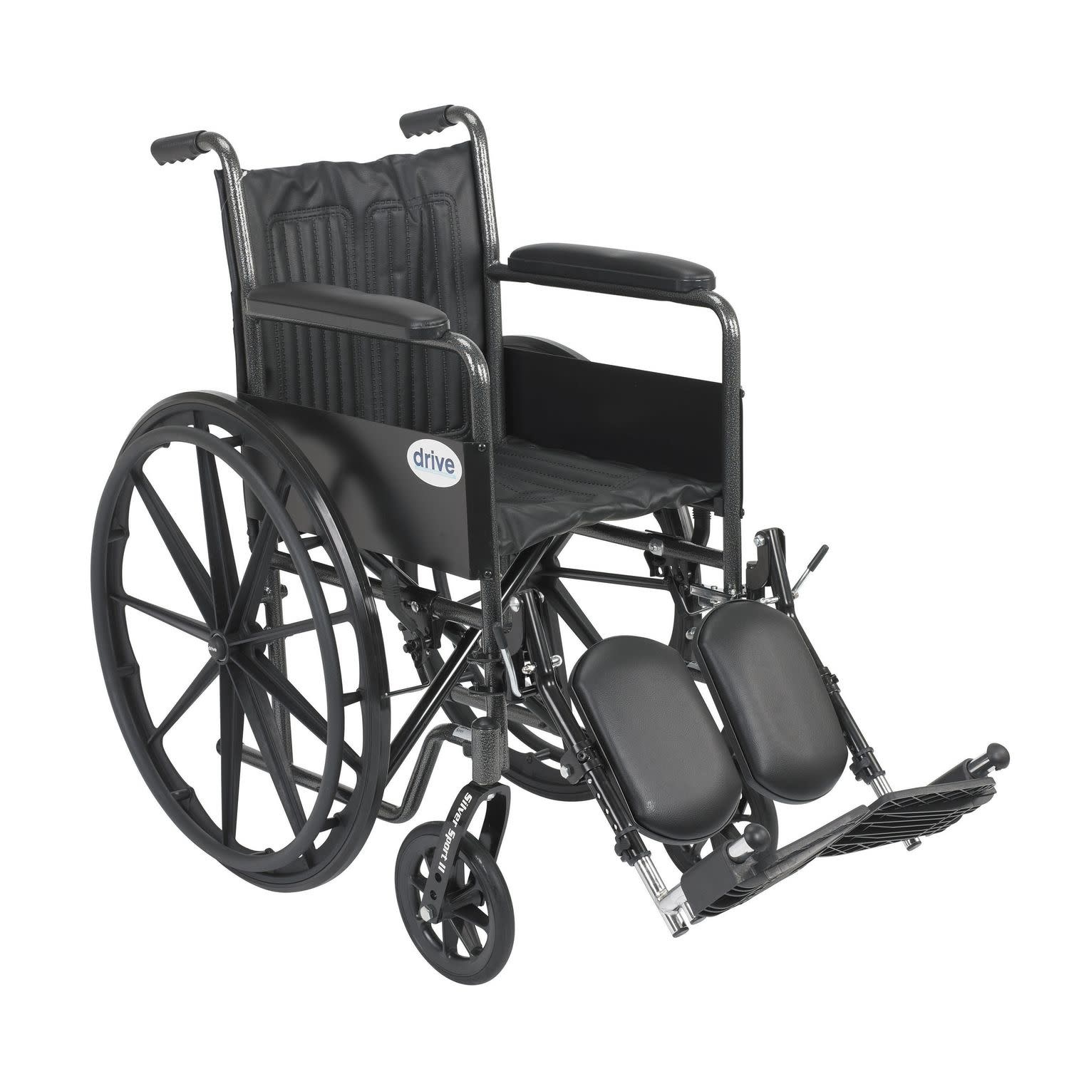DRV-Drive Medical Drive Silver Sport 2 Wheelchair Detachable Full Arm (DFA) Elevated Leg Rest (ELR) 300lbs